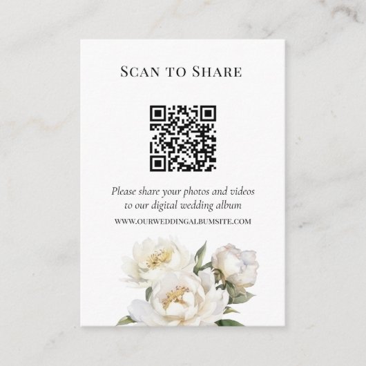 Scan om trouwfoto's en video's QR-code te delen Informatiekaartje (Voorkant)