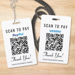 Scan om Venmo PayPaL QR-code te betalen Badge