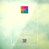 Scan prijslijsten QR code Logo Openingstijden Eenv Raamsticker (Vel 3)