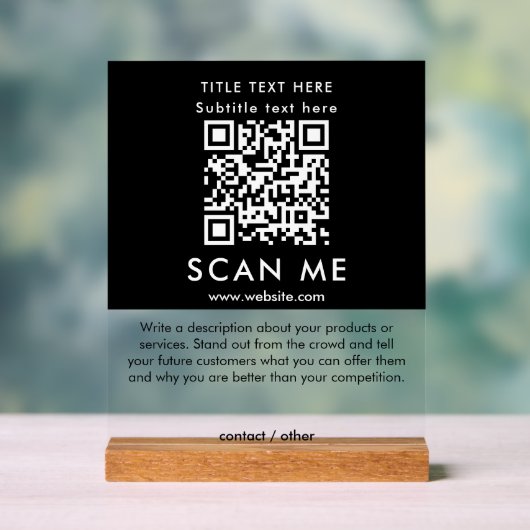 Scan promotionnel Me QR Code noir et blanc affaire (Neutre)