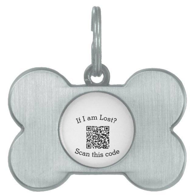 Scan QR-code gevonden mij code huisdier  Huisdieren Naamplaatje (voorkant)
