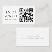 Scan QR-code Kortingscode zwart en wit Visitekaartje (Voorkant / Achterkant)