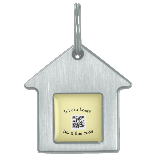 Scan QR code lost found me code pet  Huisdieren Naamplaatje (Voorkant)