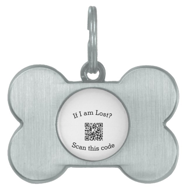 Scan QR code lost found me code pet  Huisdieren Naamplaatje (voorkant)