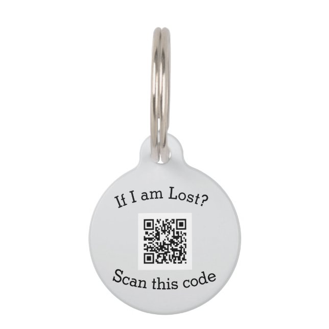 Scan QR code lost found me code pet  Huisdierpenning (Voorkant)