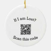 Scan QR code lost found me code pet  Keramisch Ornament (Achterkant)