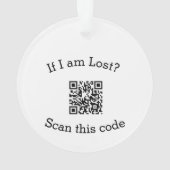 Scan QR code lost found me code pet  Ornament (achterkant)