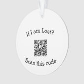 Scan QR code lost found me code pet  Ornament (voorkant)