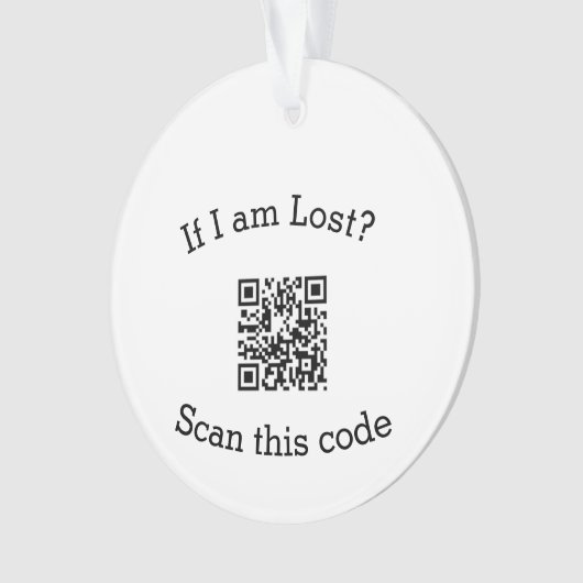 Scan QR code lost found me code pet  Ornament (voorkant)