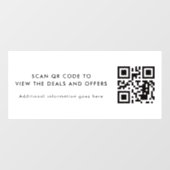 Scan QR Code Modern Simple Business Raamsticker (Vel)