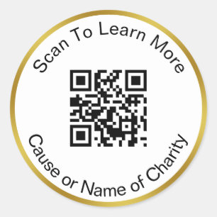Scan QR-code om meer te weten te komen over Charit Ronde Sticker