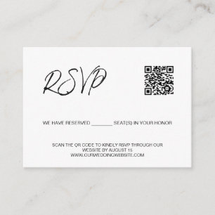 SCAN QR-code trouwwebsite Gereserveerde plaatsen Informatiekaartje