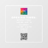 Scan QR-code Zakelijke openingstijden Upload logo  Raamsticker (Vel)