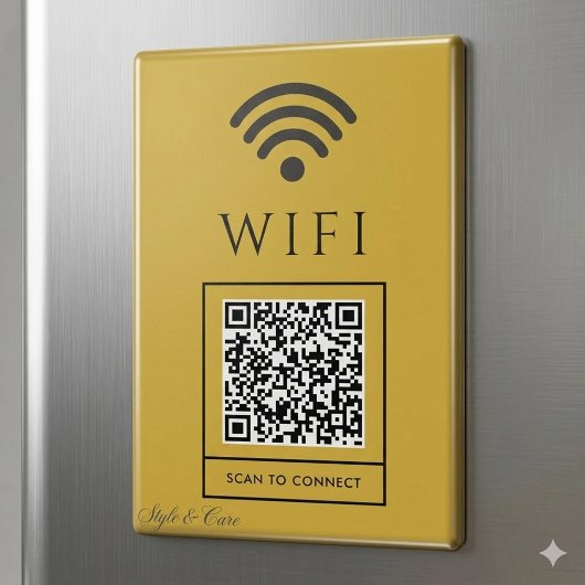 Scan QR for Guest WiFi Magnet Sign Easy Access Magneet