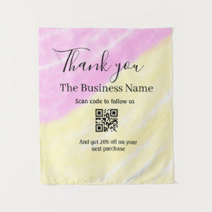 Scan QR om ons te volgen bedankkingscode roze Wandkleed