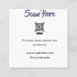 scan QR-producten en -diensten details website bed Vierkante Visitekaartje
