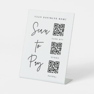 Scan QR-teken minimale bar valet zakelijke bruilof Reclamebord Met Voetstuk