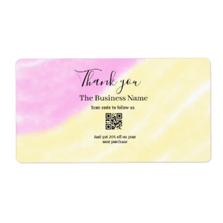 Scan QR to follow us thank you discount code pink  Etiket