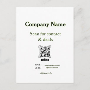 scan QR voor contact & deals bedrijfsnaam website Briefkaart