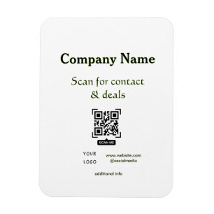 scan QR voor contact & deals bedrijfsnaam website  Magneet