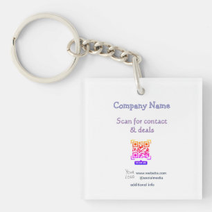 scan QR voor contact & deals bedrijfsnaam website Sleutelhanger
