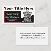 Scan to Follow QR Code Design Template Visitekaartje (Voorkant / Achterkant)