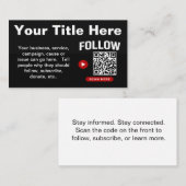 Scan to Follow QR Code Design Template Visitekaartje (Voorkant / Achterkant)