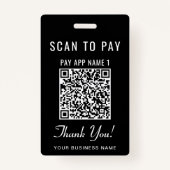 Scan to Pay 2 Payment QR Codes Black Badge (Voorkant)