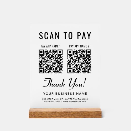 Scan to Pay 2 QR Codes Tabletop (Recto)