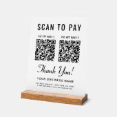 Scan to Pay 2 QR Codes Tabletop (Angle)