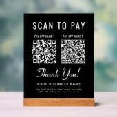 Scan to Pay 2 QR Codes Tabletop Black (Neutre)