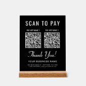 Scan to Pay 2 QR Codes Tabletop Black (Recto)
