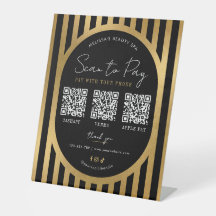 Scan to Pay Black & Gold Modern Payment 3 QR Codes