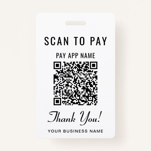 Scan to Pay QR Code Badge (Voorkant)