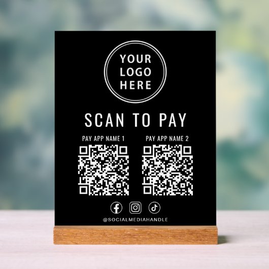 Scan to Pay QR Code Black Tabletop (Neutre)