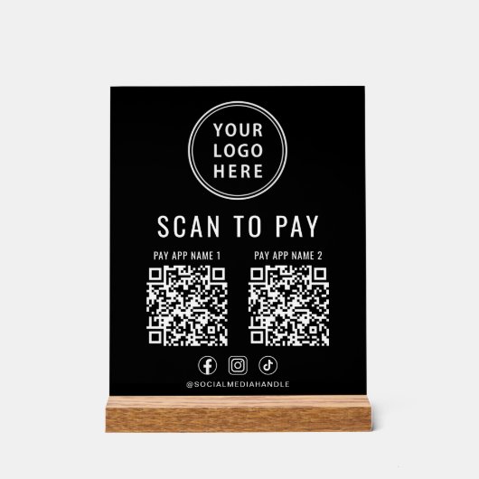 Scan to Pay QR Code Black Tabletop (Recto)