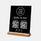 Scan to Pay QR Code Black Tabletop (Angle)
