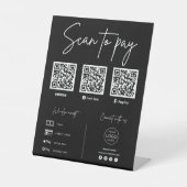 Scan To Pay QR Code Business Reclamebord Met Voetstuk (Voorkant)