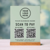Scan to Pay QR Code Sage Green Tabletop (Neutre)