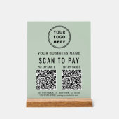 Scan to Pay QR Code Sage Green Tabletop (Recto)