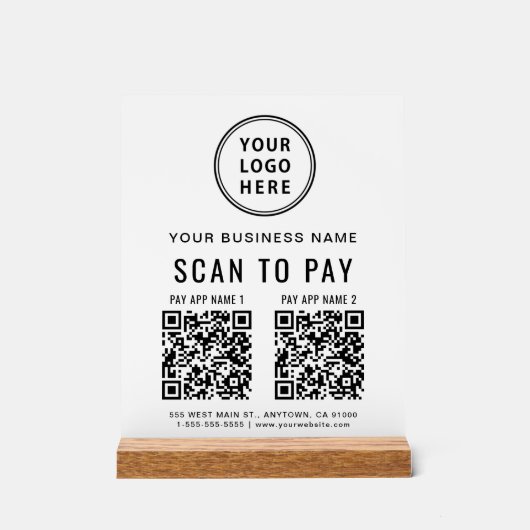 Scan to Pay QR Code White Tabletop (Recto)