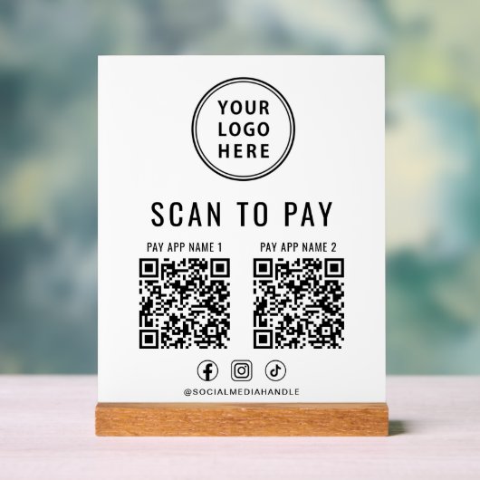 Scan to Pay QR Code White Tabletop (Neutre)