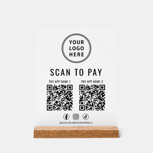 Scan to Pay QR Code White Tabletop (Recto)