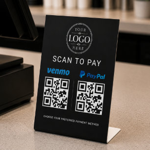 Scan To Pay QR-code Zakelijk Bord Reclamebord Met Voetstuk