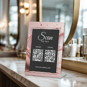 Scan To Pay Zakelijk 2 QR-codes Reclamebord Met Voetstuk
