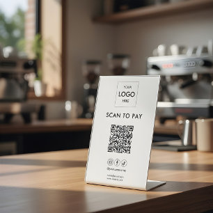 Scan To Pay Zakelijk Logo Qr Code Voetstuk Bord Reclamebord Met Voetstuk
