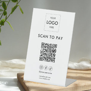 Scan To Pay Zakelijk Logo Qr Code Voetstuk Bord Reclamebord Met Voetstuk