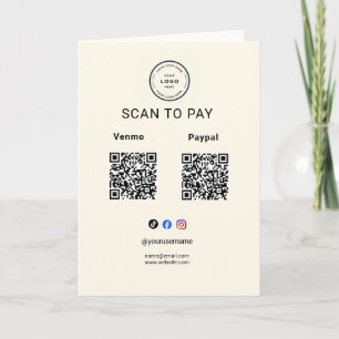 Scan To Pay Zakelijk Logo Qr Code Voetstuk Kaart