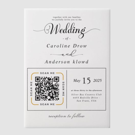 Scan to View Our Wedding Invitation Video (Recto)
