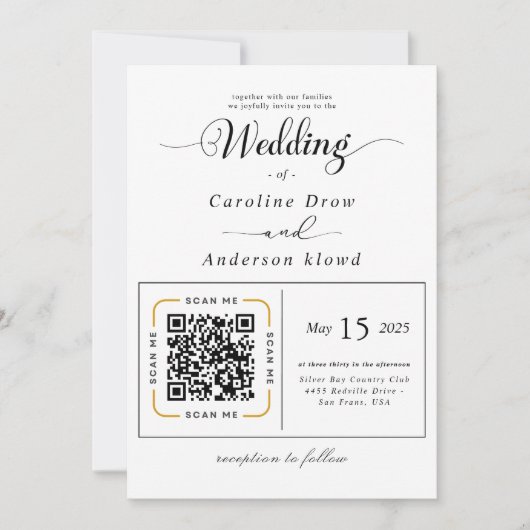 Scan to View Our Wedding Invitation Video (Devant)
